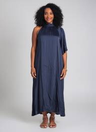 Robe longue sans manche sans manche bleu LAUREN VIDAL femme