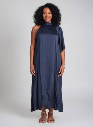 Robe longue sans manche sans manche bleu LAUREN VIDAL femme