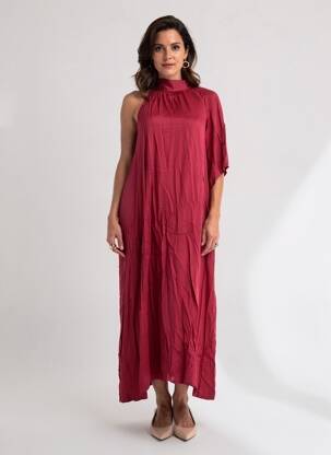 Robe longue sans manche sans manche rouge LAUREN VIDAL femme