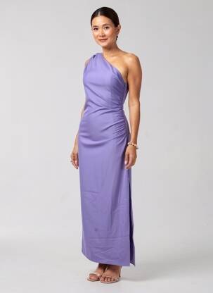 Robe longue sans manche sans manche violet LAUREN VIDAL femme