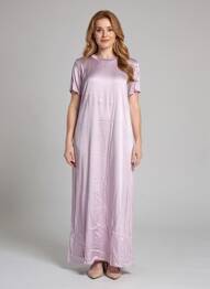 Robe longue manches courtes manches courtes violet LAUREN VIDAL femme