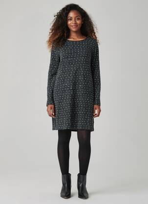 Robe pull coupe droite manches longues gris MISMASH femme