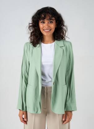 Blazer manches longues vert LAUREN VIDAL femme