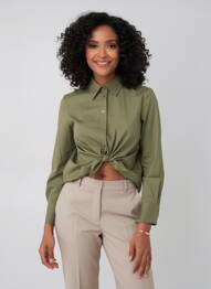 Chemisier coupe cintrée manches longues vert LAUREN VIDAL femme