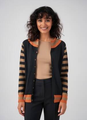Gilet manches longues col rond noir JEI'S BY LETIZIA DENARO femme