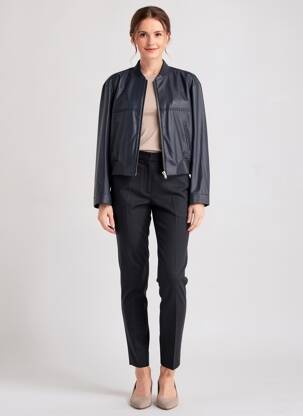 Veste simili cuir poches bleu URBANCODE femme