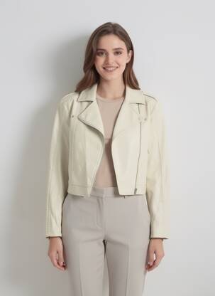 Veste simili cuir poches beige URBANCODE femme