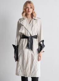 Trench tissage popeline sans capuche beige URBANCODE femme