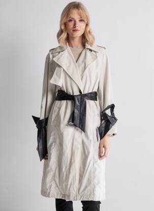 Trench tissage popeline sans capuche beige URBANCODE femme