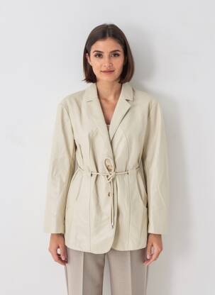 Veste simili cuir epaulette beige URBANCODE femme