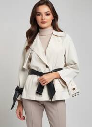 Trench tissage popeline sans capuche beige URBANCODE femme