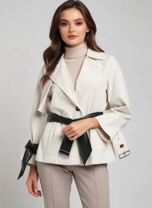 Trench tissage popeline sans capuche beige URBANCODE femme