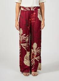 Pantalon large coupe fluide taille normale rouge LAUREN VIDAL femme
