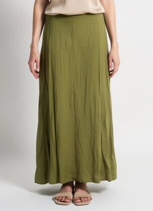 Jupe longue coupe fluide vert LAUREN VIDAL femme