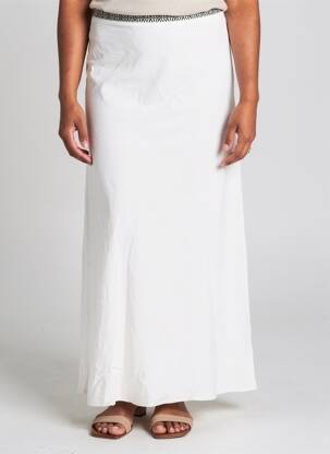Jupe longue fermeture zippée au dos blanc LAUREN VIDAL femme