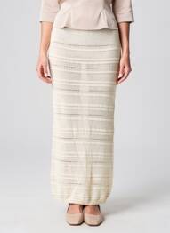 Jupe longue coupe droite beige LAUREN VIDAL femme