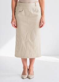 Jupe longue coupe droite beige URBANCODE femme