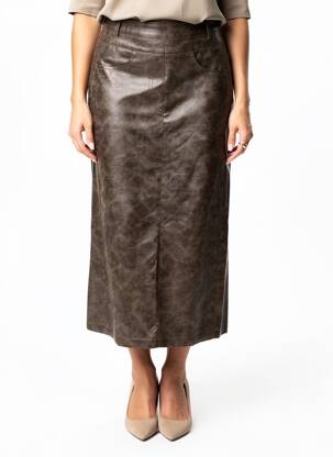 Jupe longue coupe droite marron URBANCODE femme