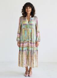 Robe longue manches longues manches longues beige LAST QUEEN femme