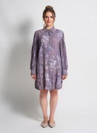 Robe mi-longue coupe fluide manches longues bleu LAST QUEEN femme