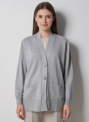 Gilet manches longues fermeture boutonnée sur le devant gris BLUOLTRE femme