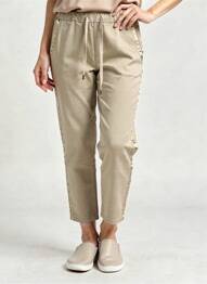 Pantalon 7/8 taille élastique beige VANILLA femme