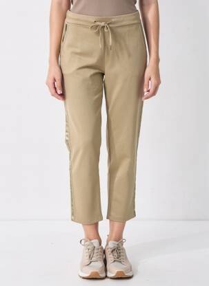 Pantalon 7/8 taille élastique marron VANILLA femme