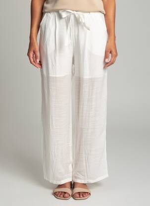 Pantalon droit taille élastique blanc GOA femme
