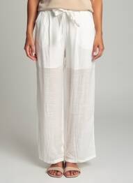 Pantalon droit taille élastique blanc GOA femme