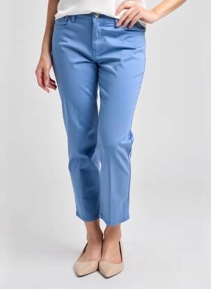 Pantalon 7/8 fermeture zippée sous rabat boutonné bleu ZAC & ZOE femme