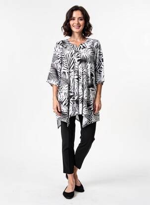Tunique manches courtes tissage jersey noir OLIVER JUNG femme