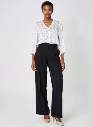 Chemisier tissage crêpe manches longues blanc BARILOCHE femme
