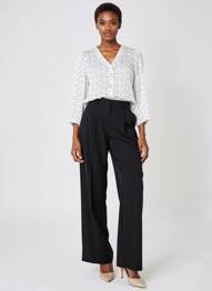 Chemisier tissage crêpe manches longues blanc BARILOCHE femme
