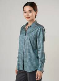 Chemisier coupe fluide manches longues bleu TINTA STYLE femme
