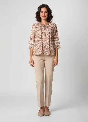 Blouse imprimé fleurs manches 3/4 orange AGATHE & LOUISE femme