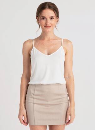 Top coupe cintrée fines bretelles beige EDAS femme