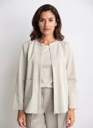 Veste casual epaulette beige REVER MILE femme