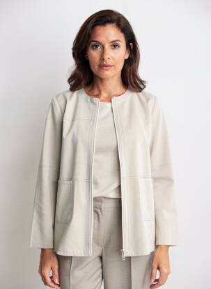 Veste casual epaulette beige REVER MILE femme