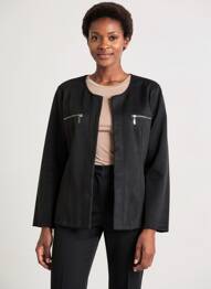Veste casual col rond noir OLIVER JUNG femme