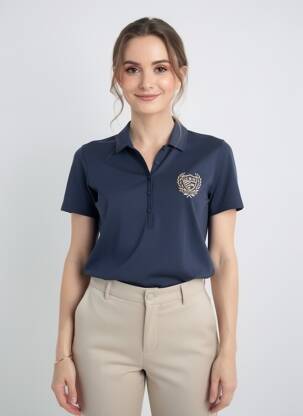 Polo stretch manches courtes bleu SAINT JAMES femme