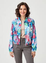 Blouson col col montant bleu TINTA STYLE femme