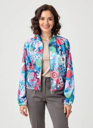 Blouson col col montant bleu TINTA STYLE femme