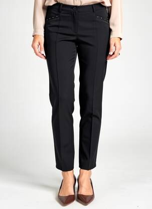 Pantalon slim taille normale taille normale noir FRANK WALDER femme