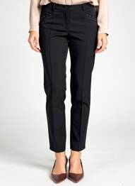Pantalon slim taille normale taille normale noir FRANK WALDER femme