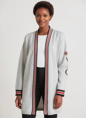 Gilet manches longues coupe cintrée gris COMMA, femme