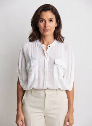 Chemisier manches courtes manches courtes blanc EVA KAYAN femme