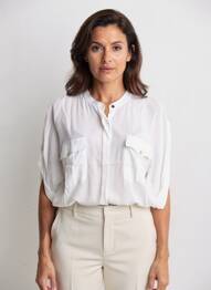 Chemisier manches courtes manches courtes blanc EVA KAYAN femme