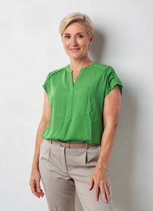 Blouse légère et transparente manches courtes vert GERRY WEBER femme