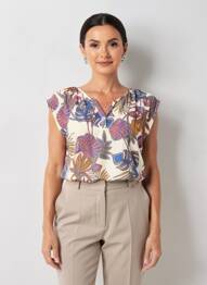 Top coupe fluide manches courtes beige LE PETIT BAIGNEUR femme
