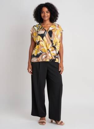Top tissage jersey manches courtes jaune BETTY BARCLAY femme